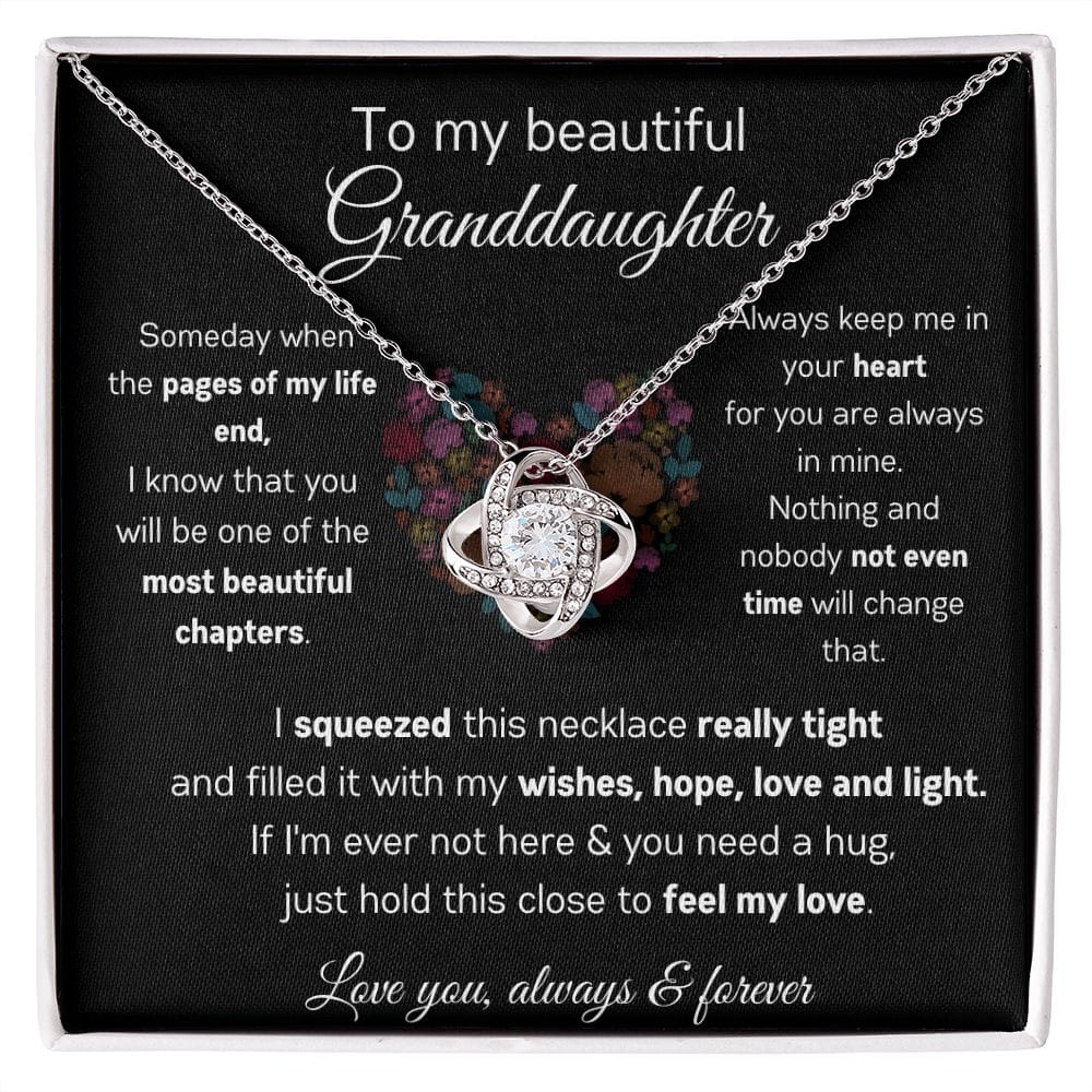 To My Beautiful Granddaughter - Always Keep Me In Your Heart - Love Knot Necklace
