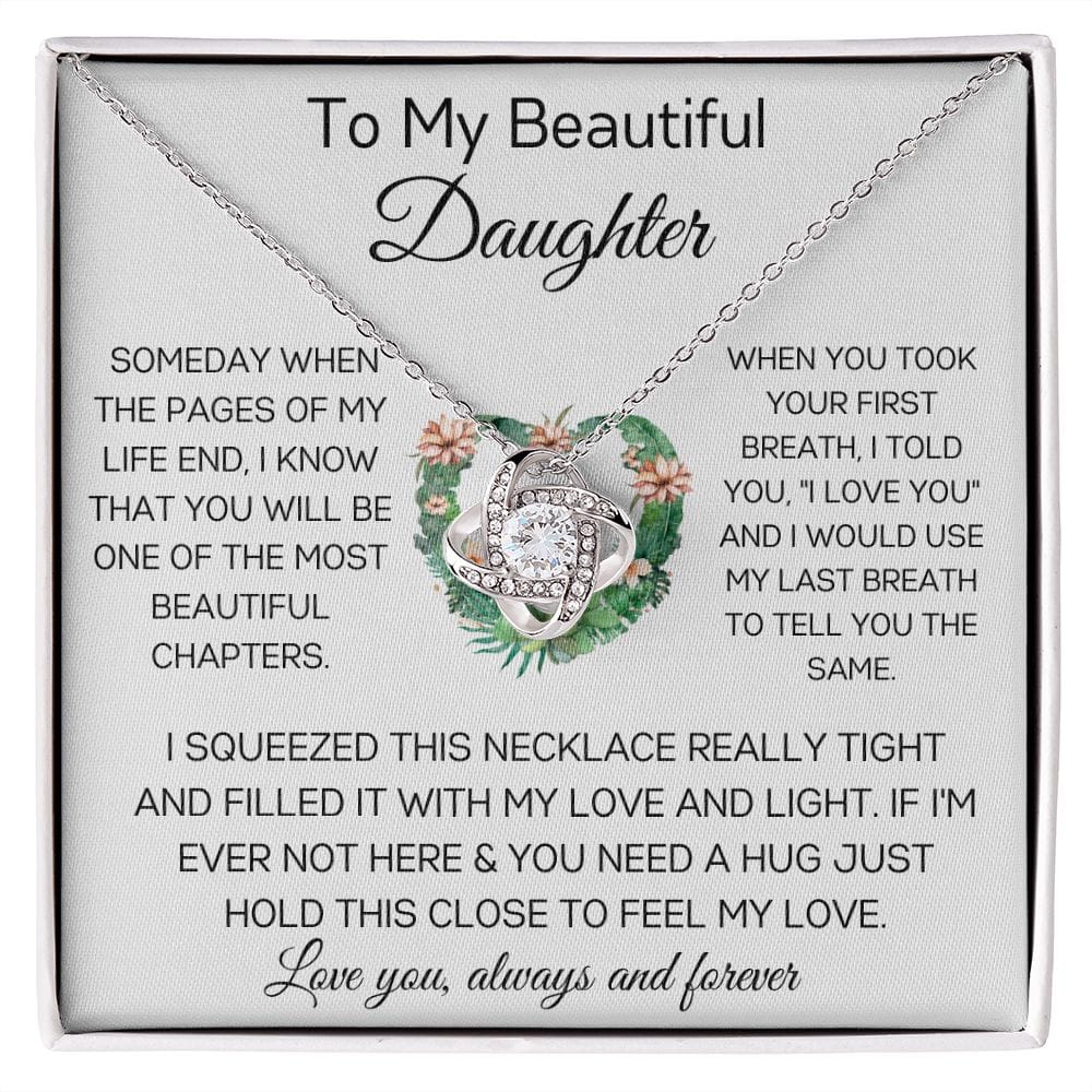 To My Beautiful Daughter - Someday - Love Knot Necklace