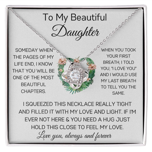 To My Beautiful Daughter - Someday - Love Knot Necklace