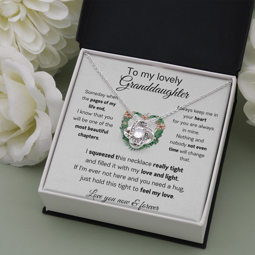 To My Lovely Granddaughter - Someday When The Pages - Love Knot Necklace