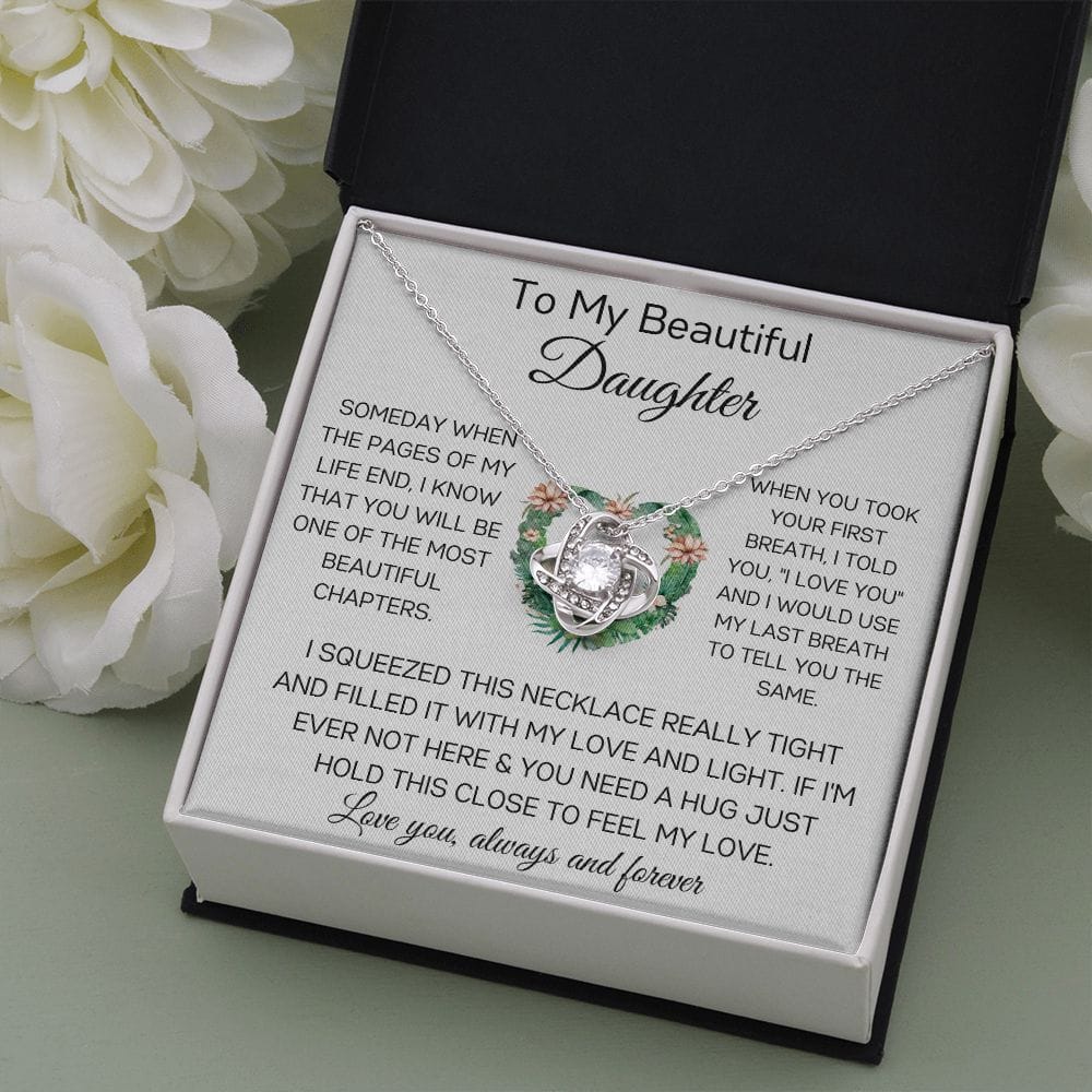 To My Beautiful Daughter - Someday - Love Knot Necklace