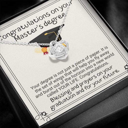 Congratulations On Your Master's Degree - Your Degree - Love Knot Necklace
