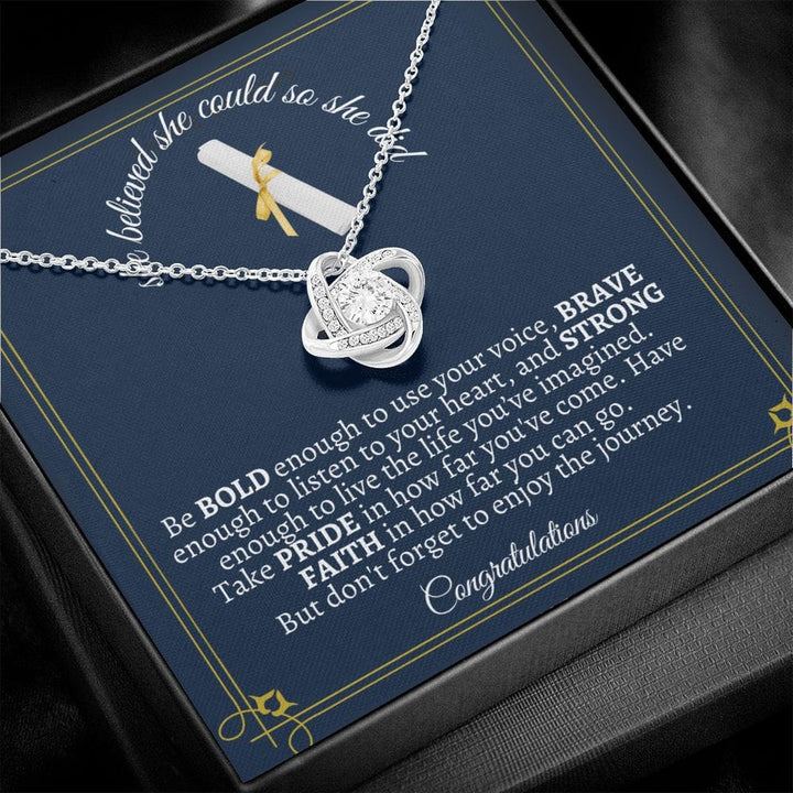 She Believed She Could So She Did - Love Knot Necklace