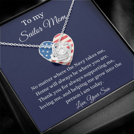 To My Sailor Mom - No Matter - Love Knot Necklace
