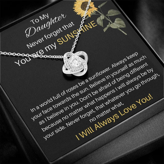 To My Daughter - Never Forget - Love Knot Necklace