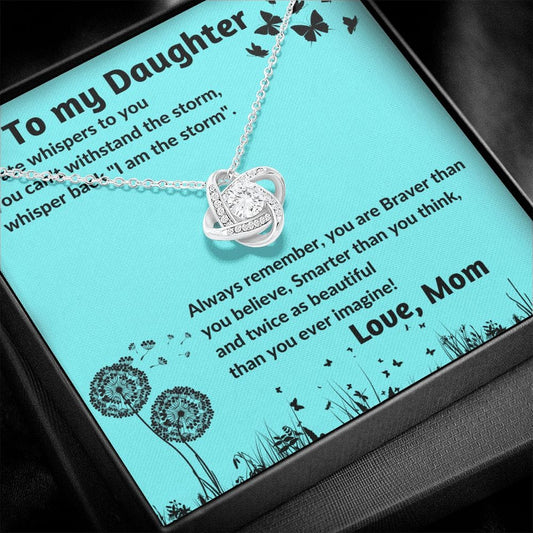 To My Daughter - If Fates Whispers To You - Love Knot Necklace
