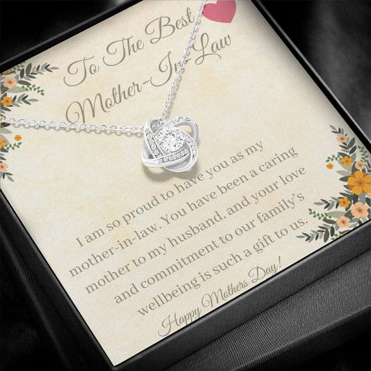 To The Best Mother In Law - Happy Mothers Day - Love Knot Necklace