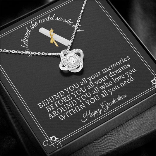 She Believed She Could - Love Knot Necklace