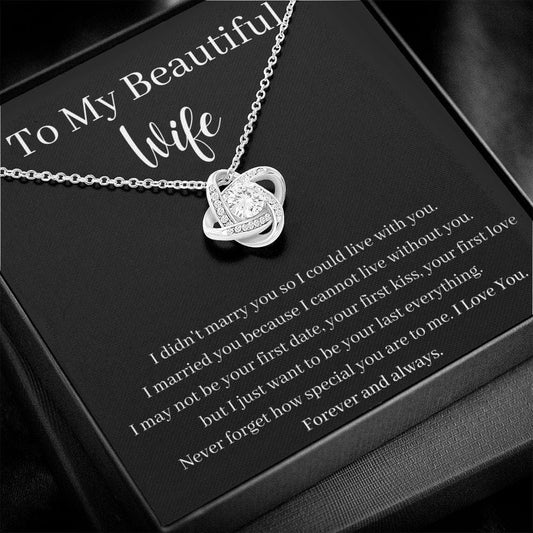 To My Beautiful Wife - Love Knot Necklace