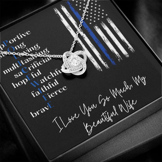Police Wife Gift - Love Knot Necklace