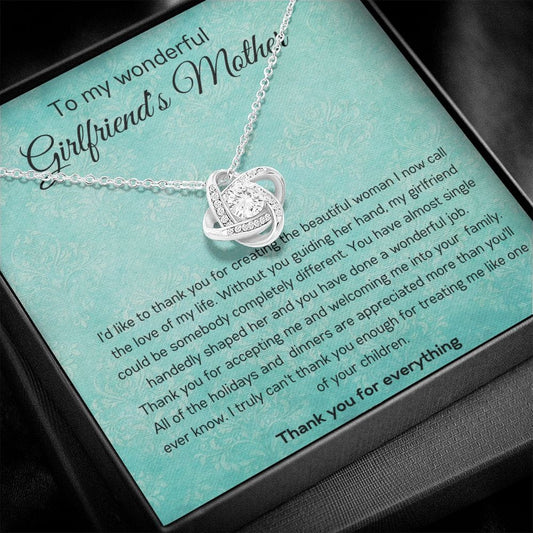 To My Wonderful Girlfriends Mothers - Thank You For Everything - Love Knot Necklace