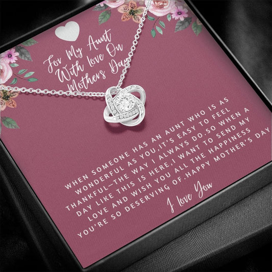 For My Aunt With Love On Mothers Day - Love Knot Necklace