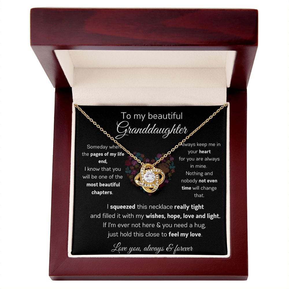To My Beautiful Granddaughter - Always Keep Me In Your Heart - Love Knot Necklace