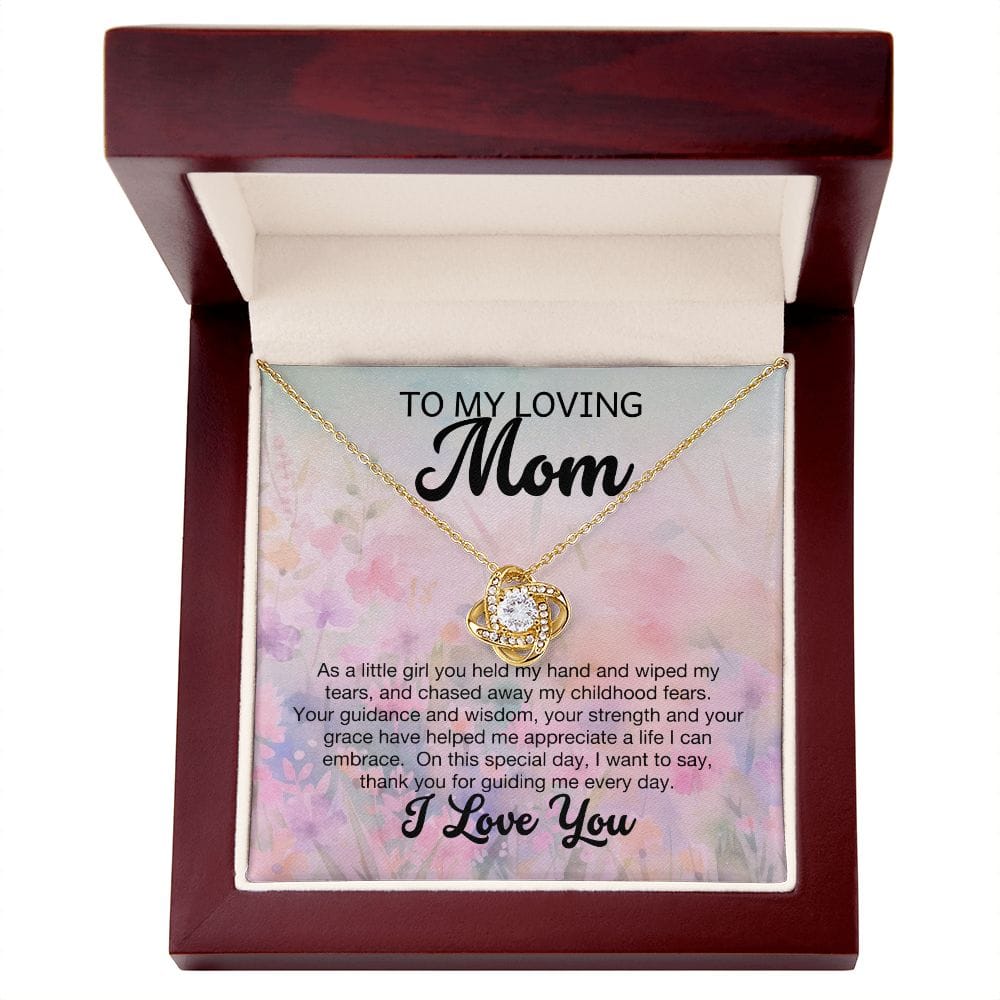 To My Loving Mom - I Love You - Love Knot Necklace
