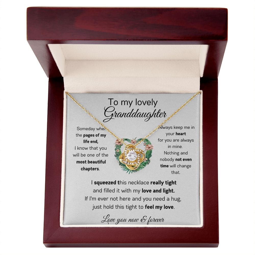To My Lovely Granddaughter - Someday When The Pages - Love Knot Necklace