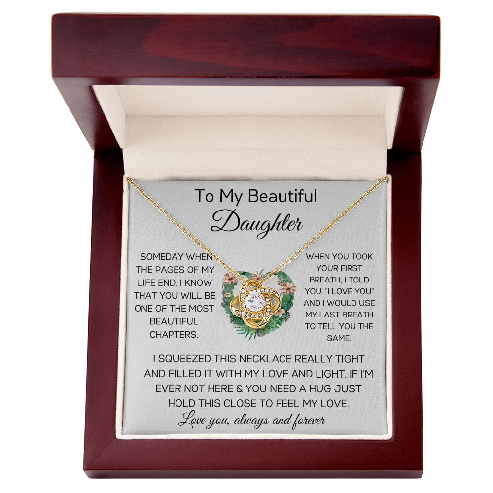 To My Beautiful Daughter - Someday - Love Knot Necklace
