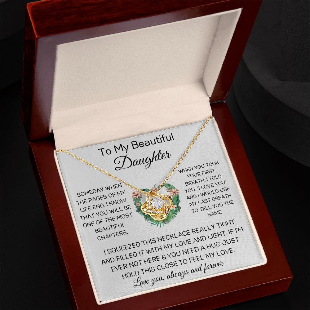 To My Beautiful Daughter - Someday - Love Knot Necklace