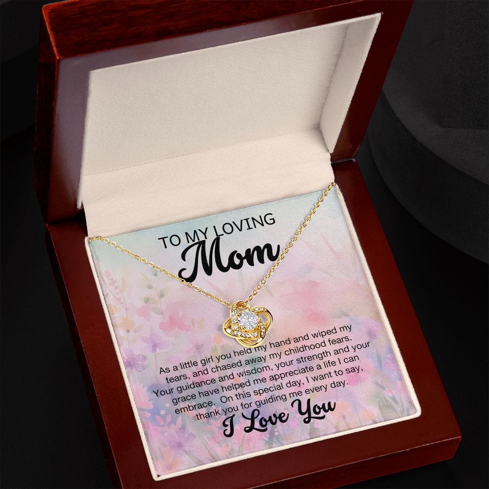 To My Loving Mom - I Love You - Love Knot Necklace