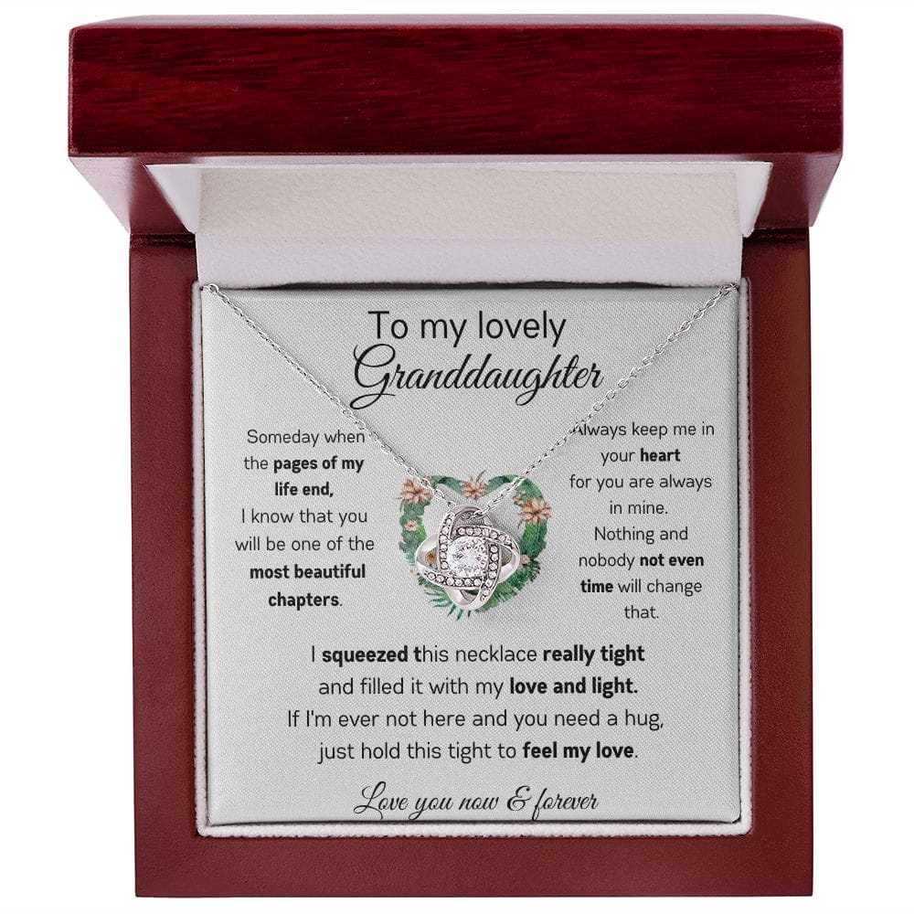 To My Lovely Granddaughter - Someday When The Pages - Love Knot Necklace