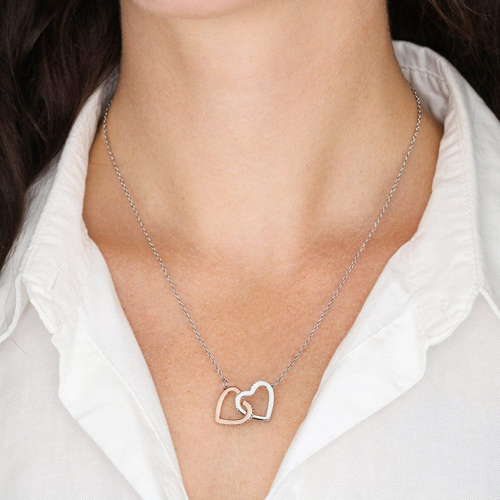 To My Beautiful Daughter - I Love You - Interlocking Hearts Necklace