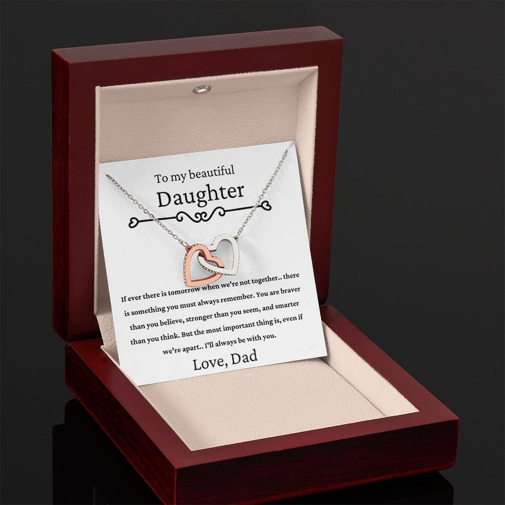 To My Beautiful Daughter - If There - Interlocking Hearts Necklace