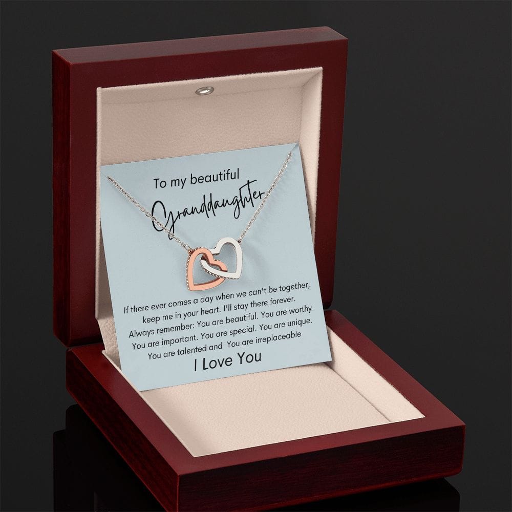To My Beautiful Granddaughter - If There Ever - Interlocking Hearts Necklace