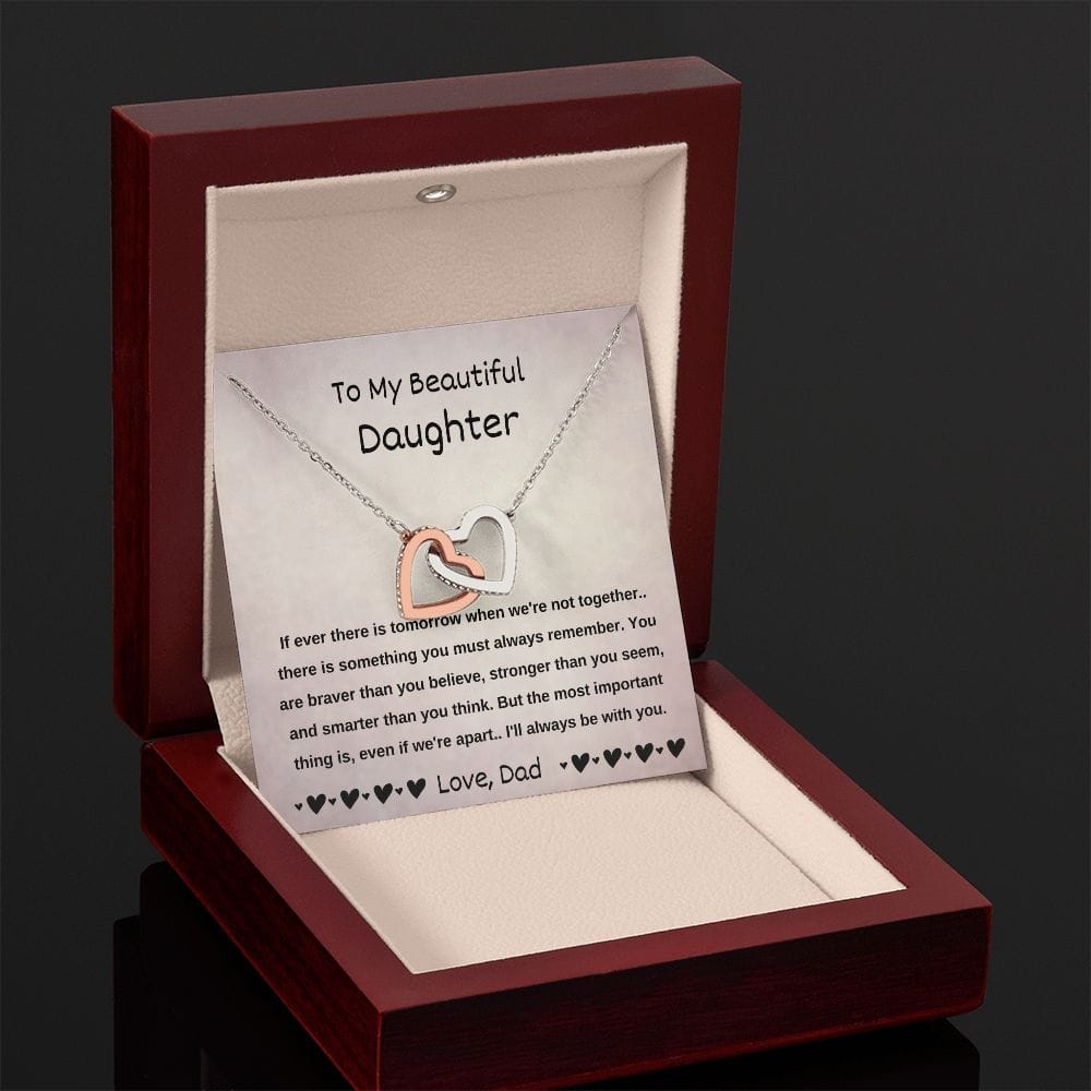 To My Beautiful Daughter - Interlocking Hearts Necklace