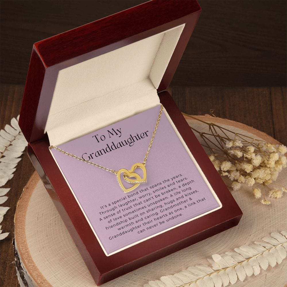 To My Granddaughter - It's A Special Bond - Interlocking Hearts Necklace