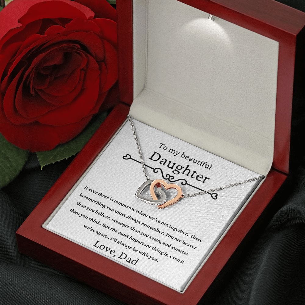 To My Beautiful Daughter - If There - Interlocking Hearts Necklace