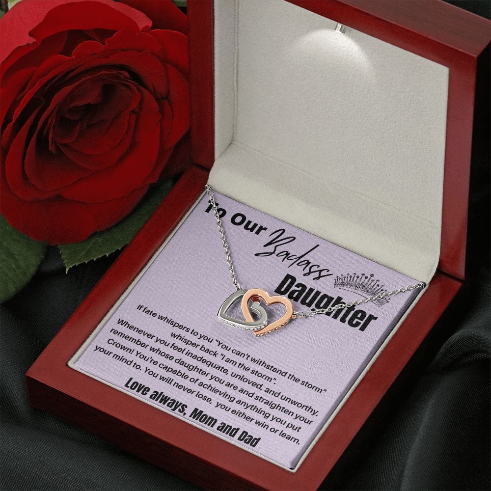 To Our Badass Daughter - If Fate - Interlocking Hearts Necklace