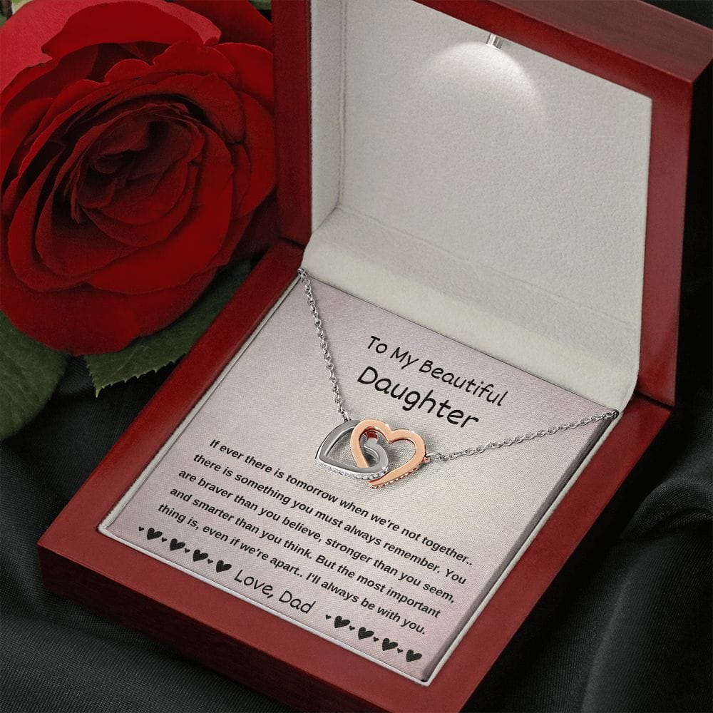 To My Beautiful Daughter - Interlocking Hearts Necklace