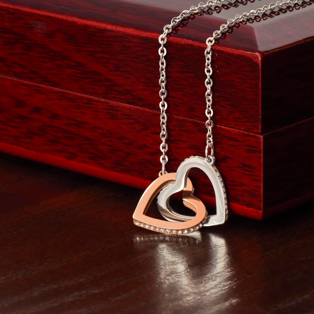 To My Badass Daughter - Interlocking Hearts Necklace