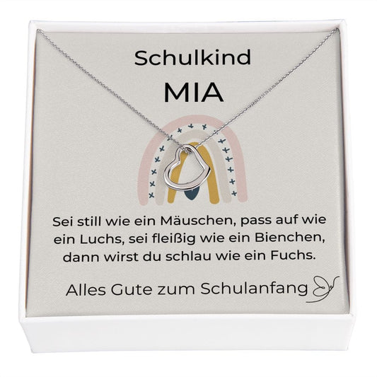 Schulkind Personalisierbar 1 - Delicate Heart Necklace