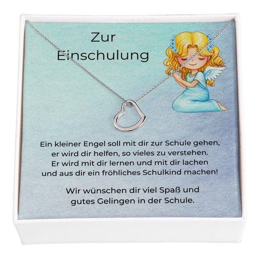 Zur Einschulung - Ein Kleiner Engel - Delicate Heart Necklace