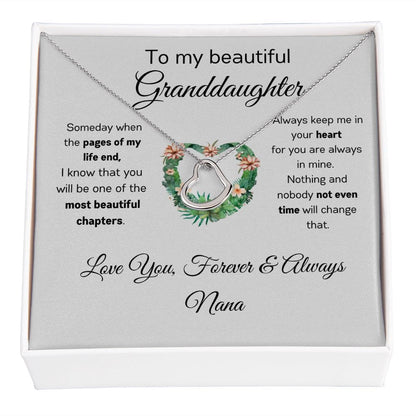 To My Beautiful Granddaughter - Customized - Delicate Heart Necklace