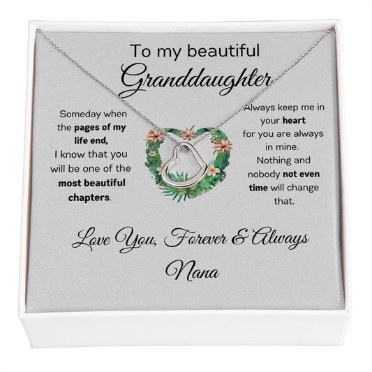 To My Beautiful Granddaughter - Customized - Delicate Heart Necklace