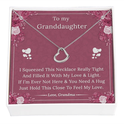 To My Granddaughter From Grandma - Delicate Heart Necklace