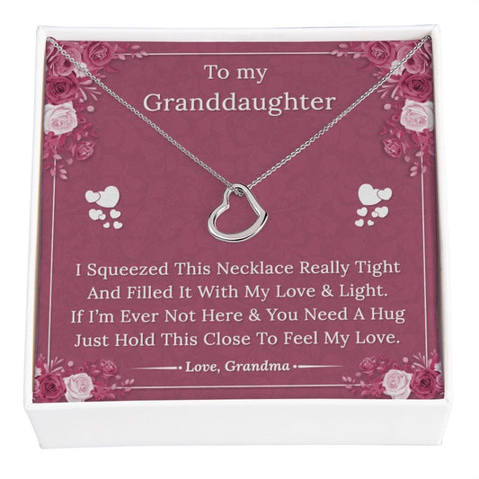 To My Granddaughter From Grandma - Delicate Heart Necklace