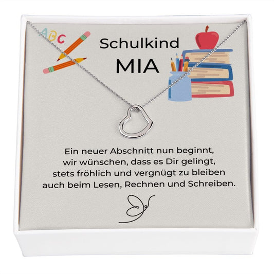 Schulkind Personalisierbar - Delicate Heart Necklace
