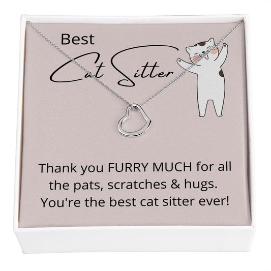 Best Cat Sitter - Delicate Heart Necklace