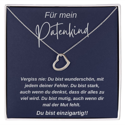 Für Mein Patenkind - Vergiss Nie - Delicate Heart Necklace