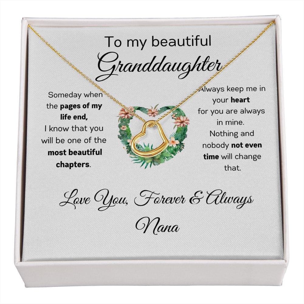 To My Beautiful Granddaughter - Customized - Delicate Heart Necklace