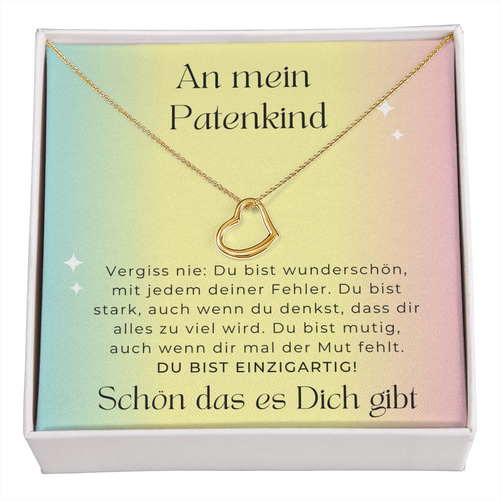An Mein Patenkind - Vergiss Nie - Delicate Heart Necklace