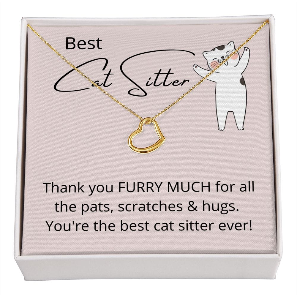 Best Cat Sitter - Delicate Heart Necklace