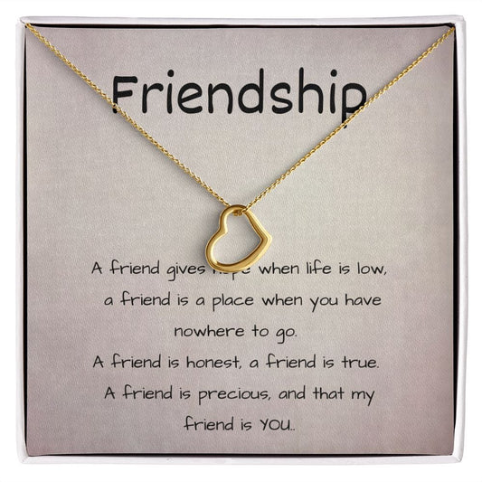 Friendship - Delicate Heart Necklace