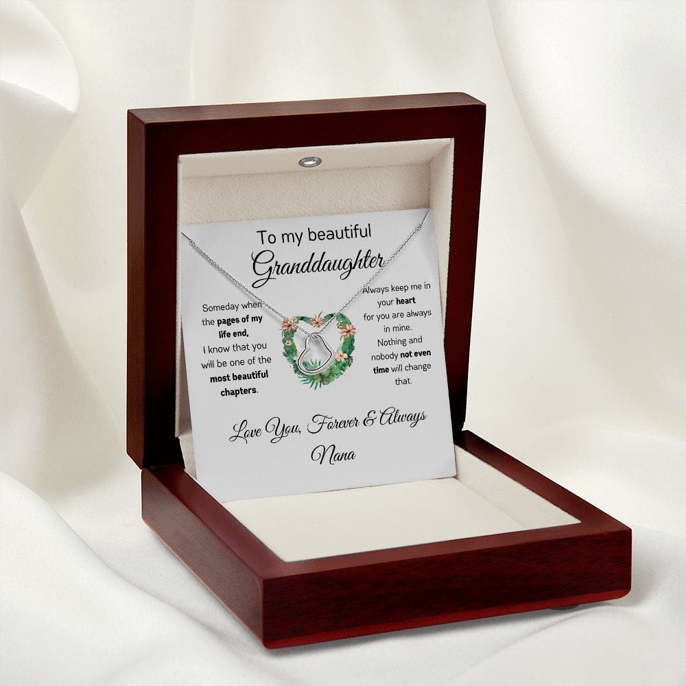 To My Beautiful Granddaughter - Customized - Delicate Heart Necklace