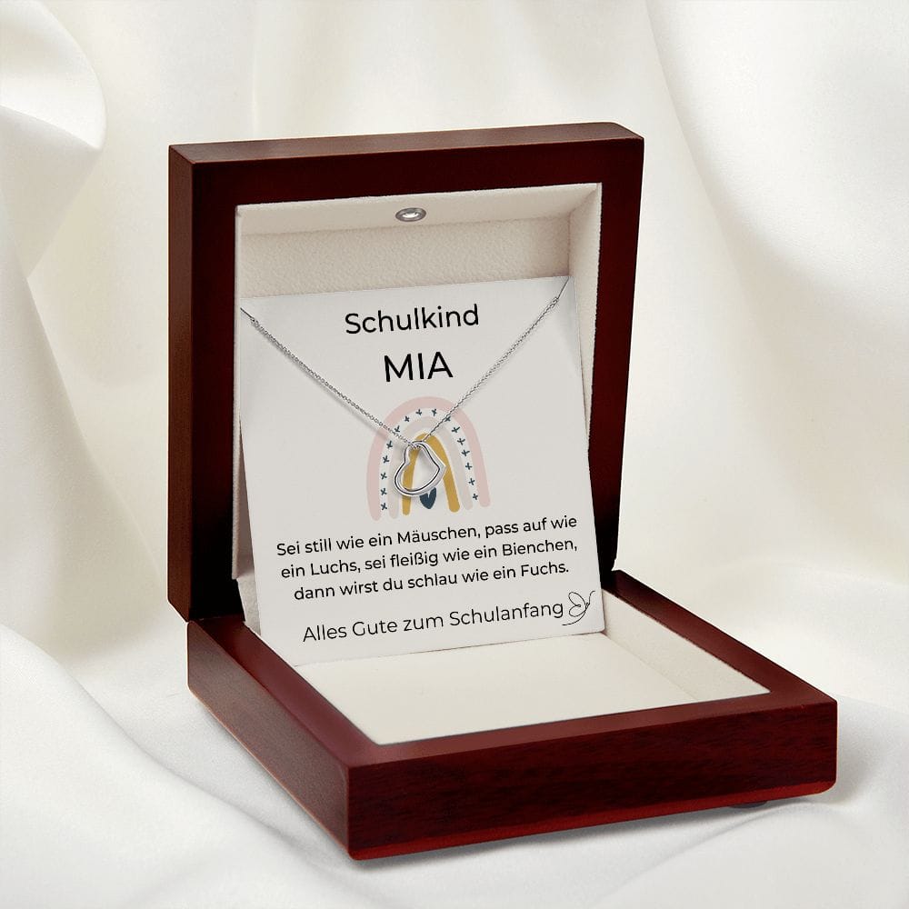 Schulkind Personalisierbar 1 - Delicate Heart Necklace