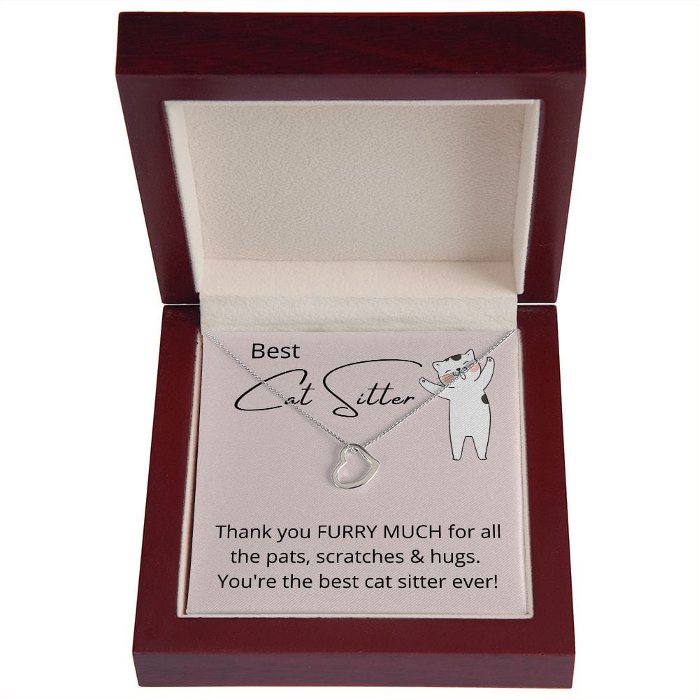 Best Cat Sitter - Delicate Heart Necklace