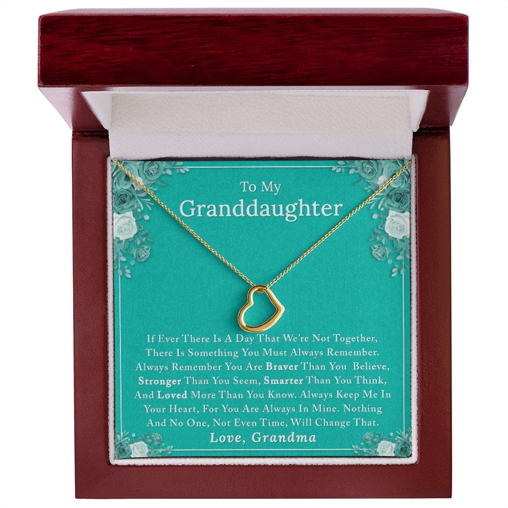 To My Granddaughter - If Ever - Delicate Heart Necklace