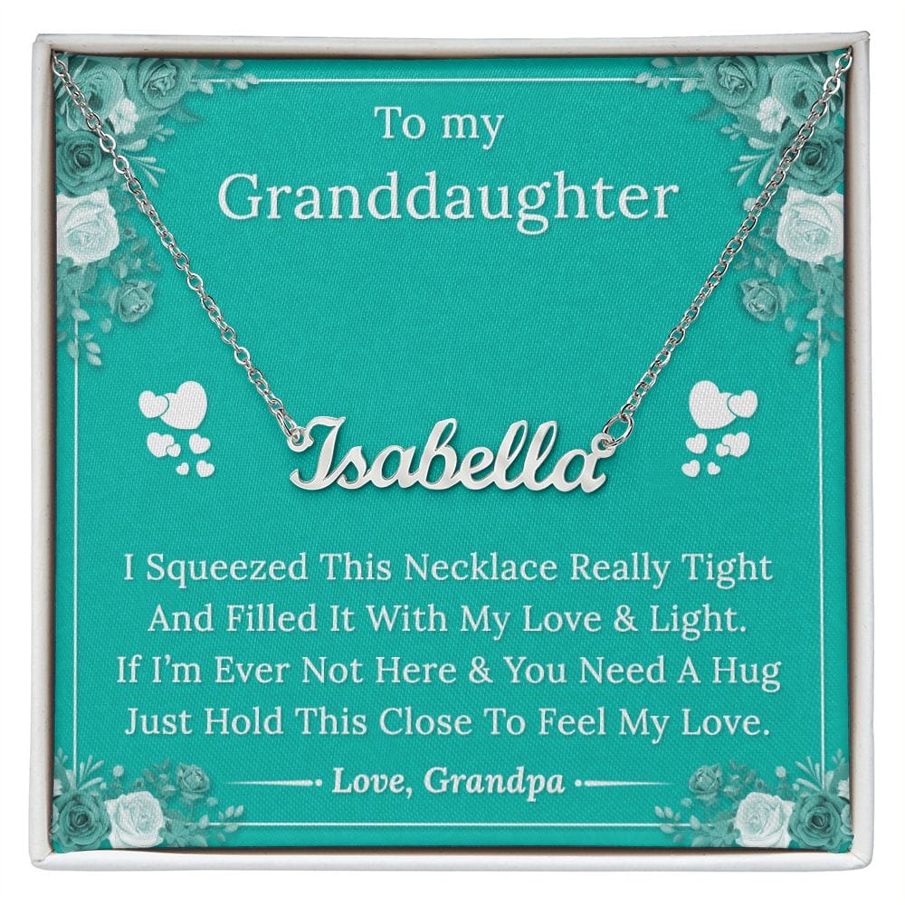 To My Granddaughter From Grandpa - Personalized Name Necklace